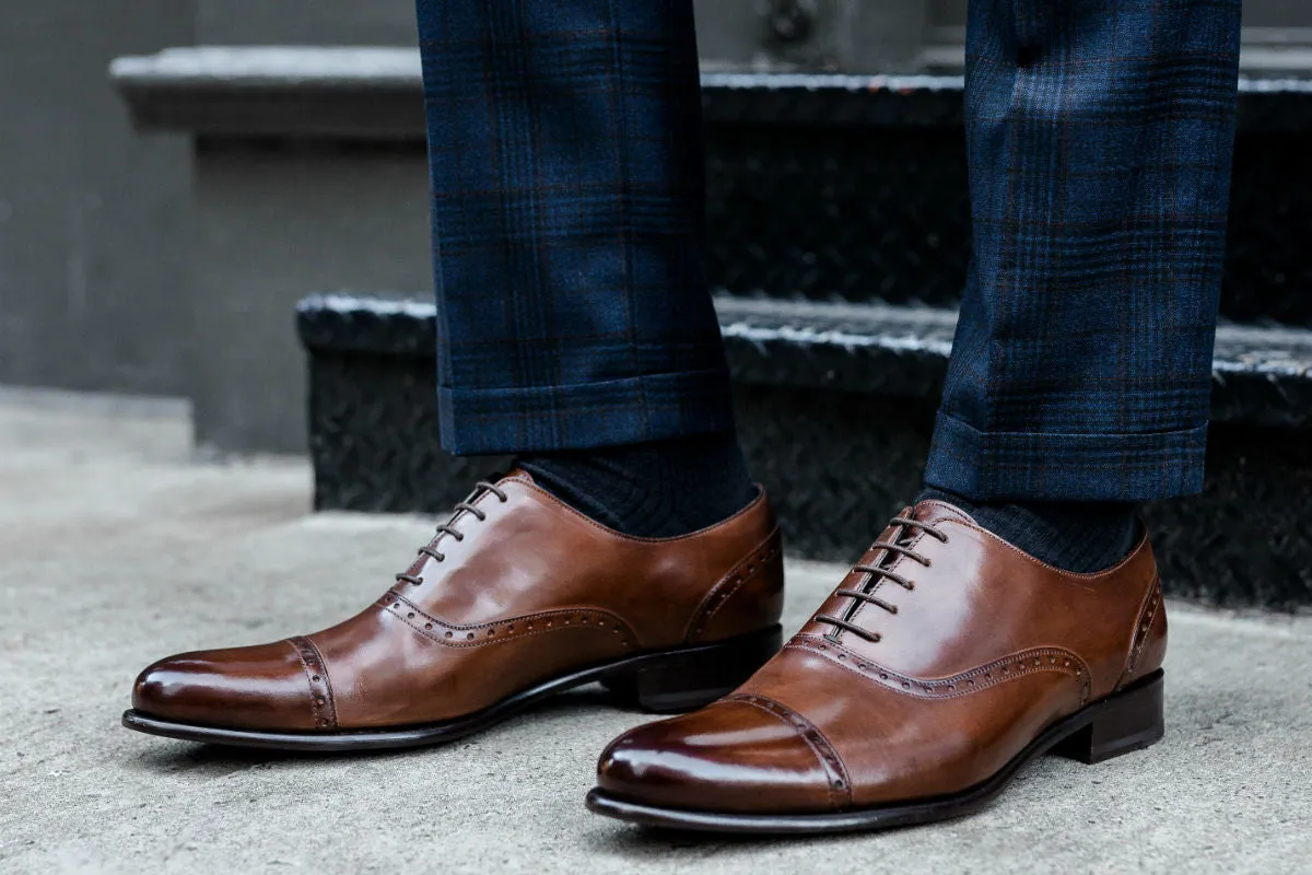 The Brando Semi-Brogue Oxford - Marrone