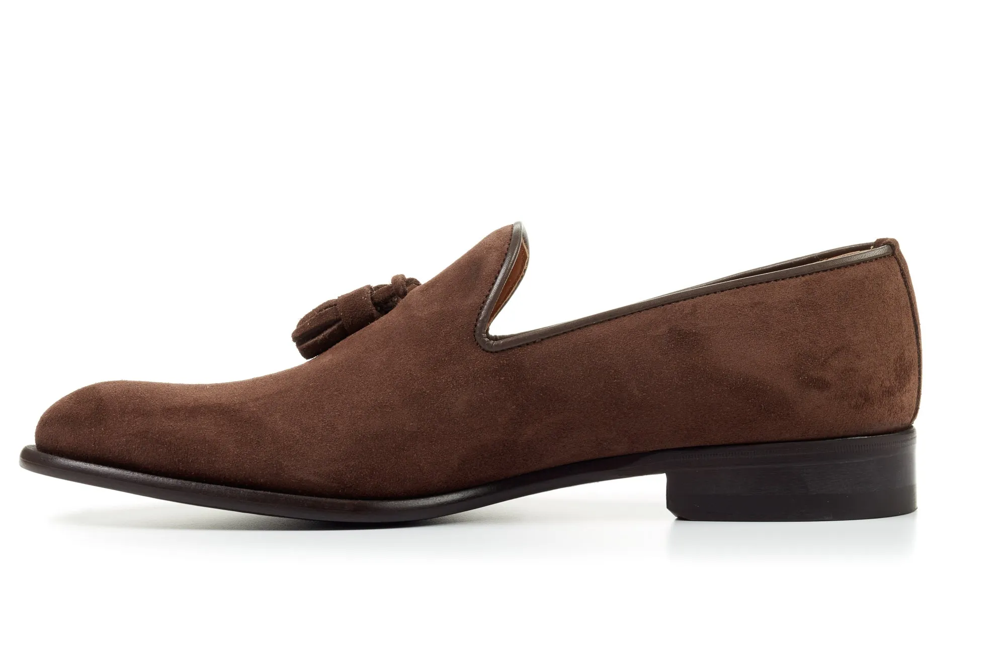 The Chaplin Tassel Loafer - Cafe Suede