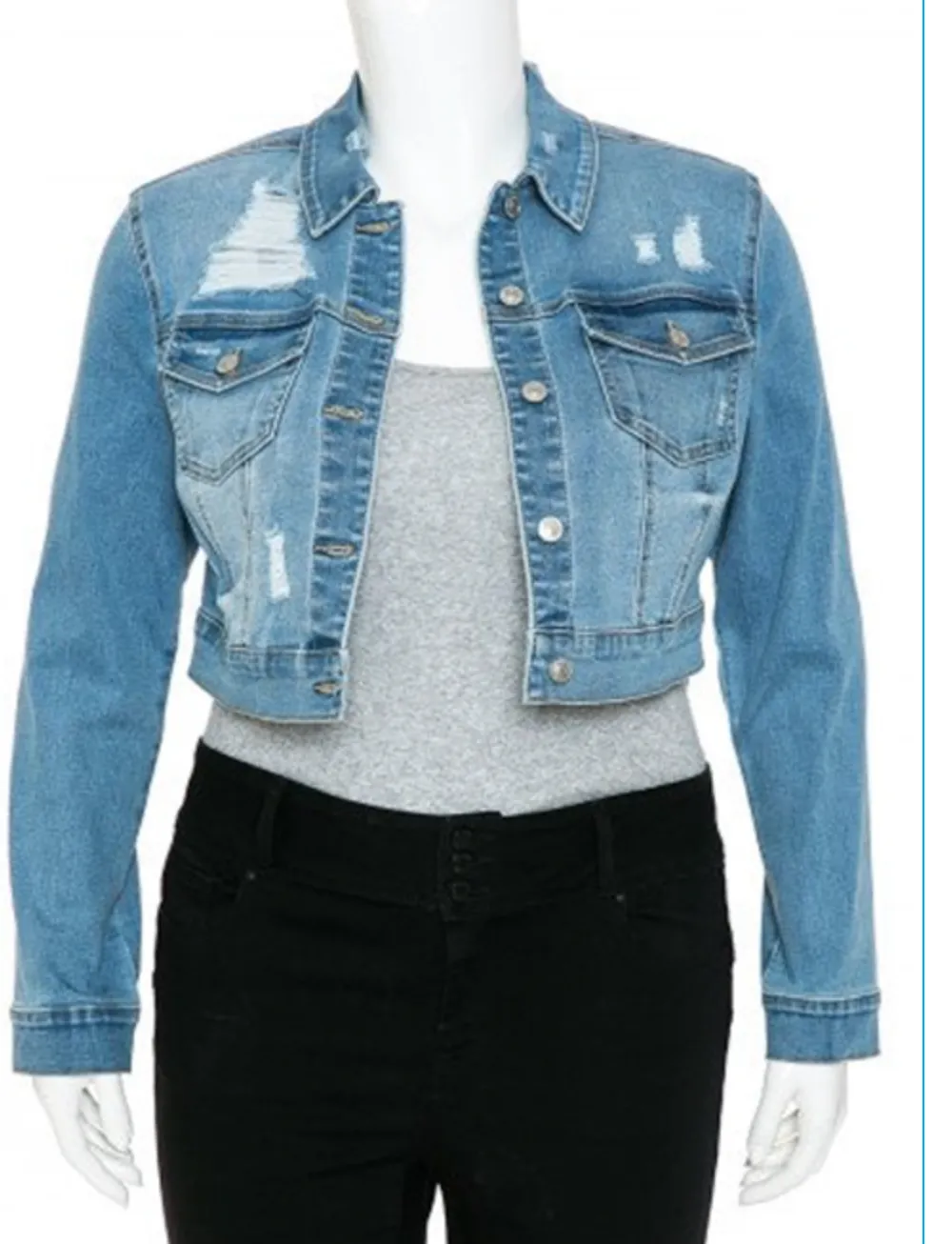 The Crop Jean Jacket 1X to 3X