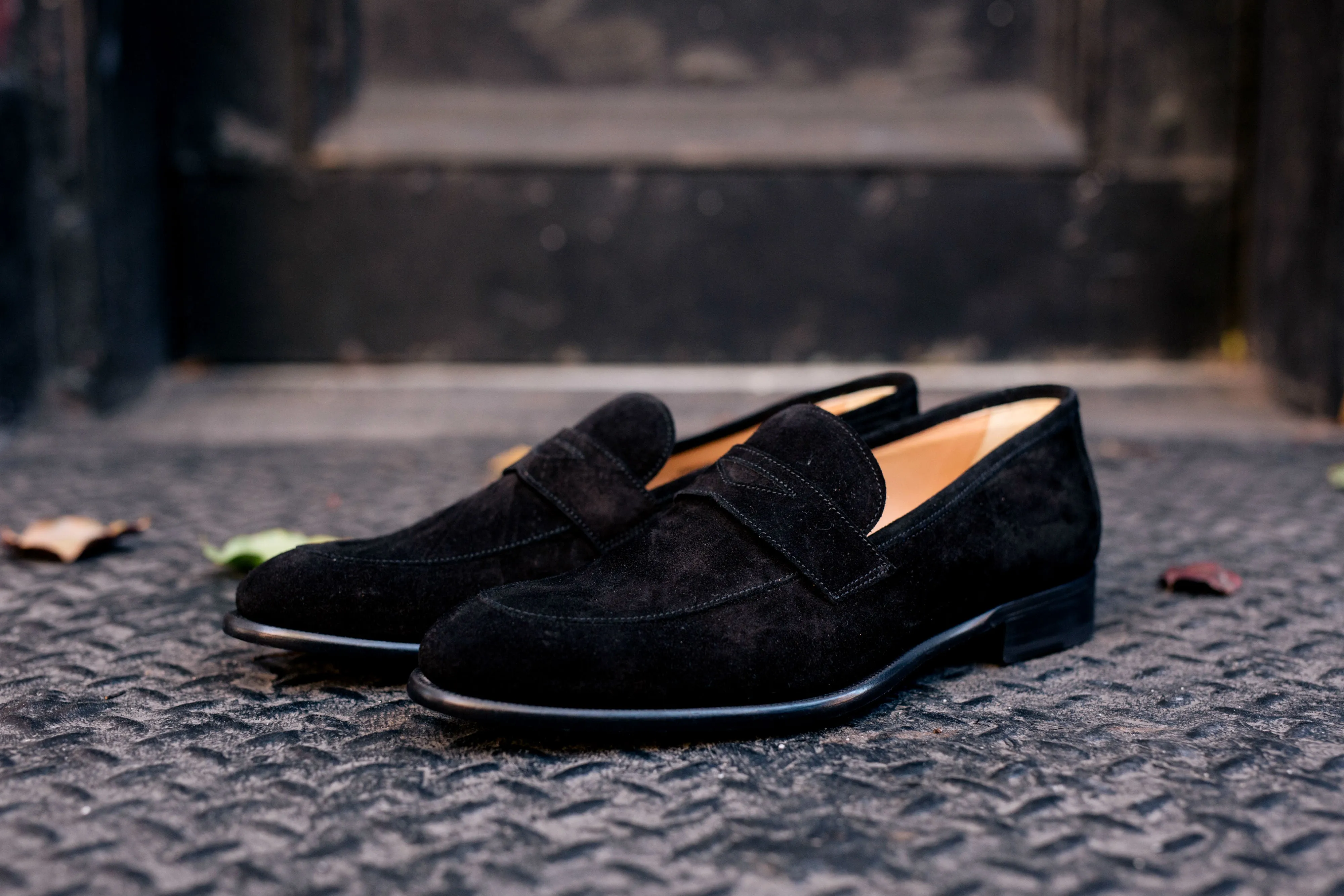 The Stewart Penny Loafer - Nero Suede