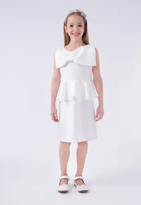 Uneven Bow Sleeveless Dress