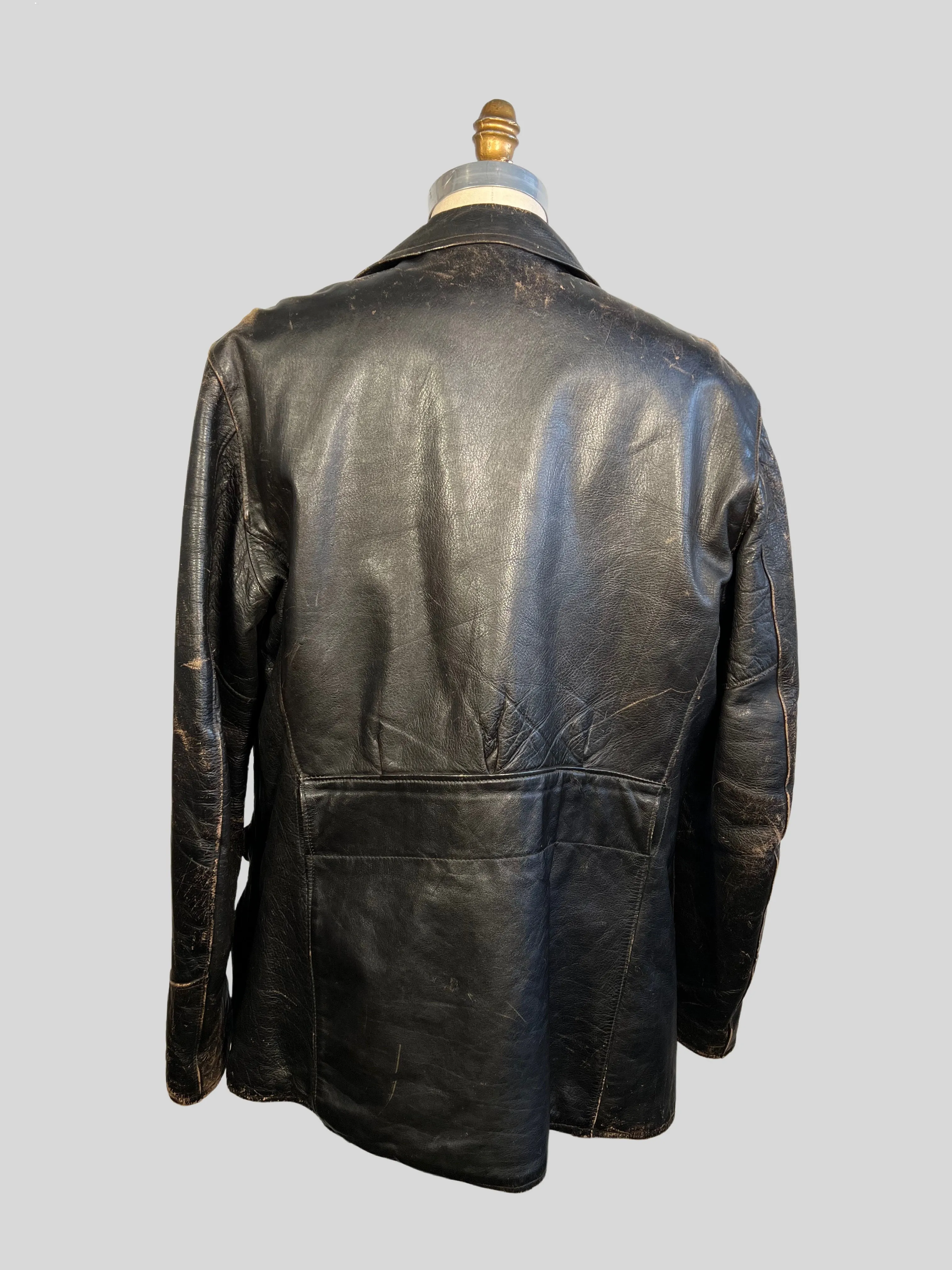 Vintage 50s Appalachian Steer Hide Leather Jacket, Men's Size Large