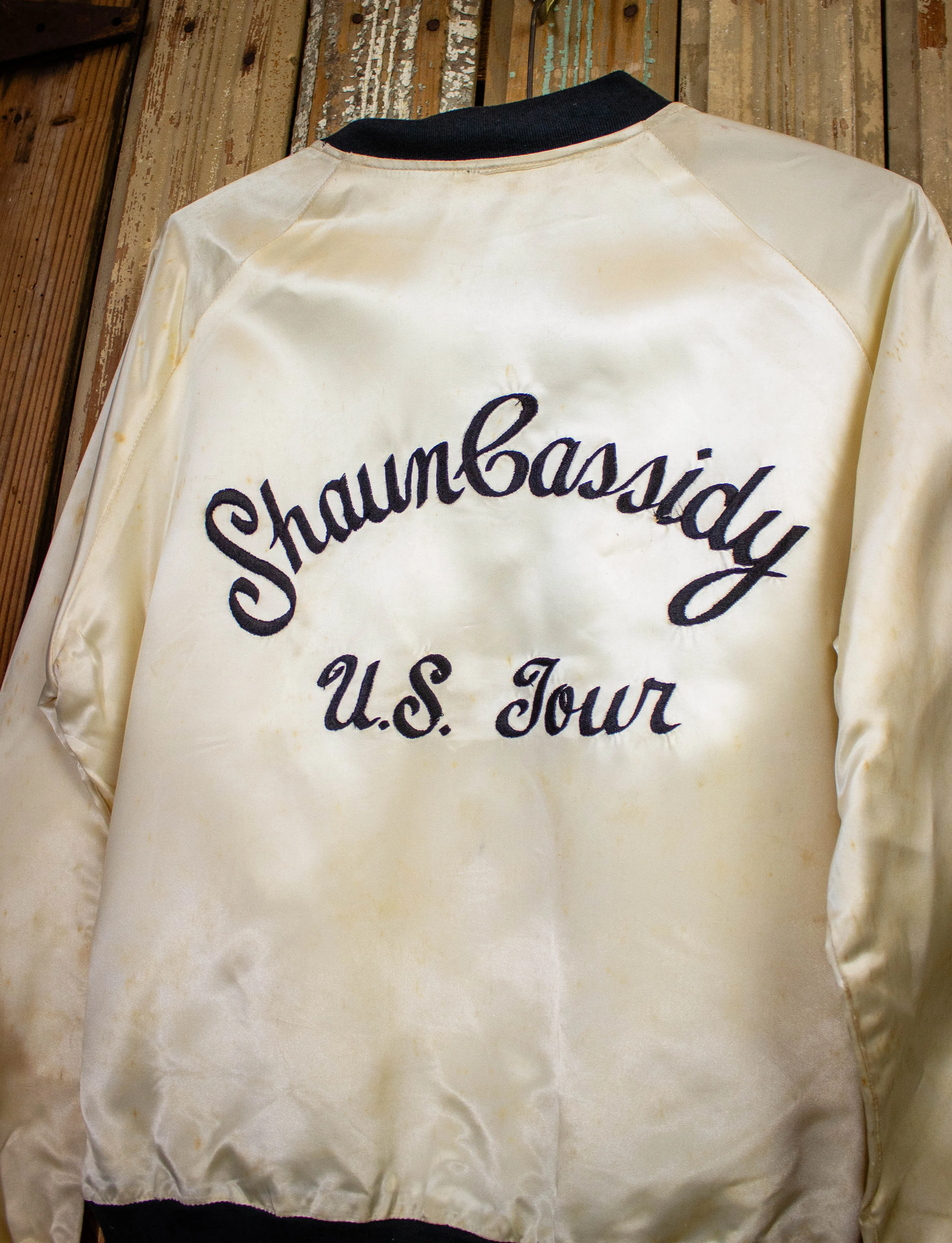 Vintage Shaun Cassidy US Tour Satin Tour Jacket 70s White Medium