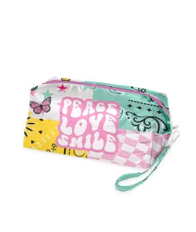 Wavy Text Puffer Cosmetic Bag