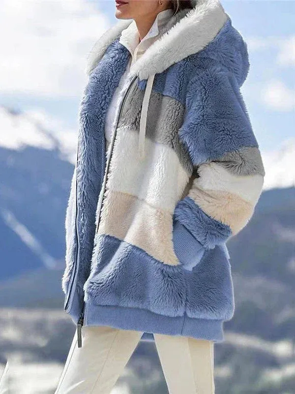 Winter Women's Sherpa Fleece Teddy Hooded Jacket