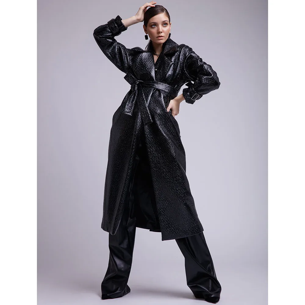 Women's Long Leather Coat | KC Leather Signature Range - Sabrina