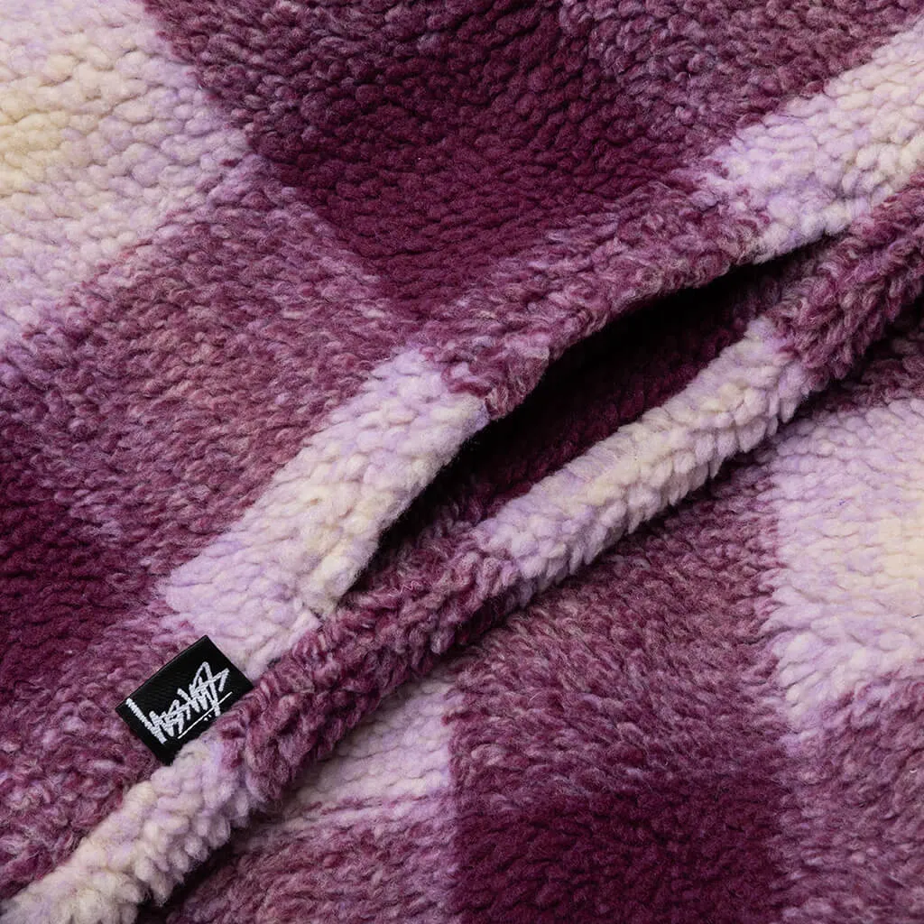 Zip Sherpa Shadow Plaid - Berry