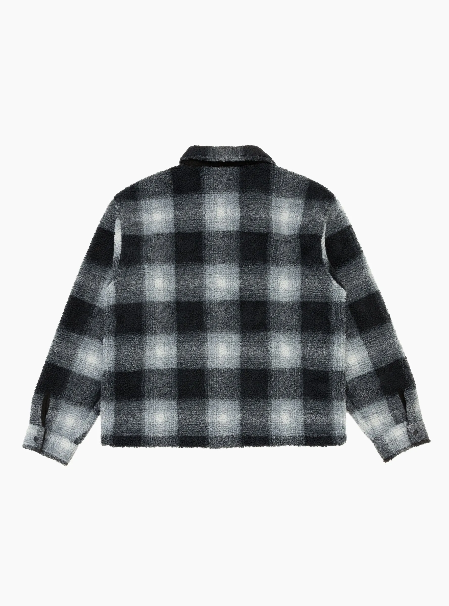 Zip Sherpa Shadow Plaid Black