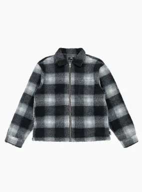 Zip Sherpa Shadow Plaid Black